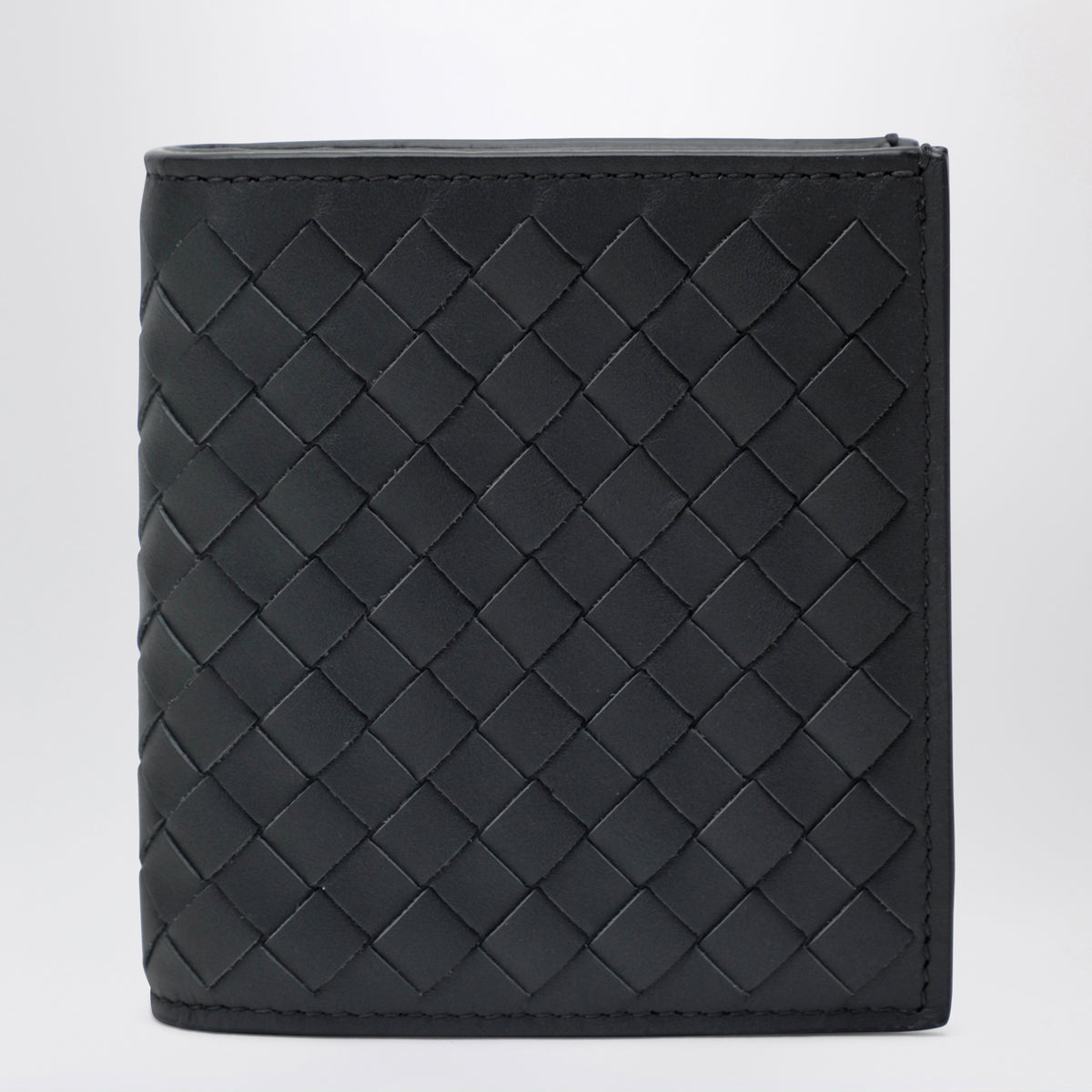 Slate bi-fold wallet in Intrecciato