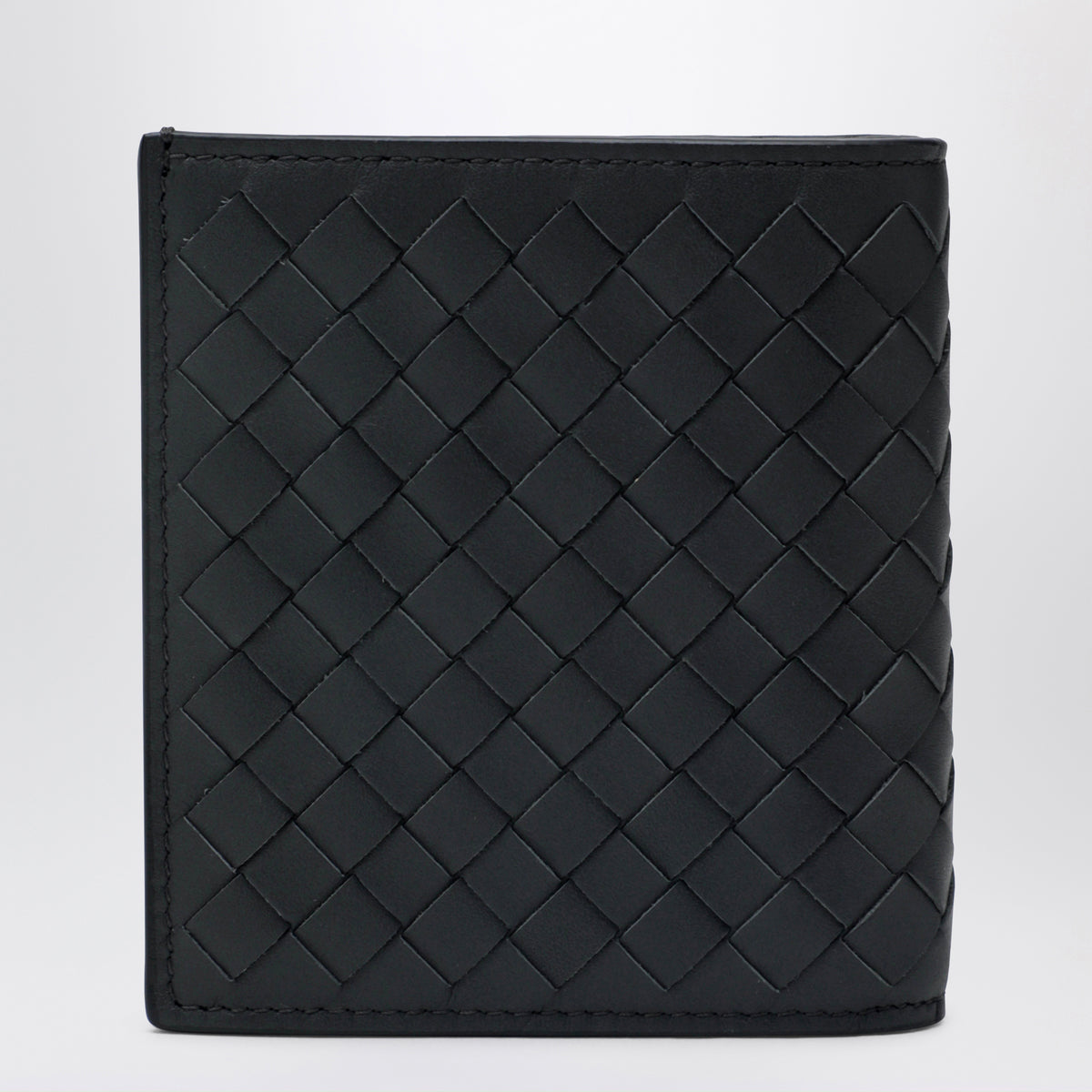 Slate bi-fold wallet in Intrecciato