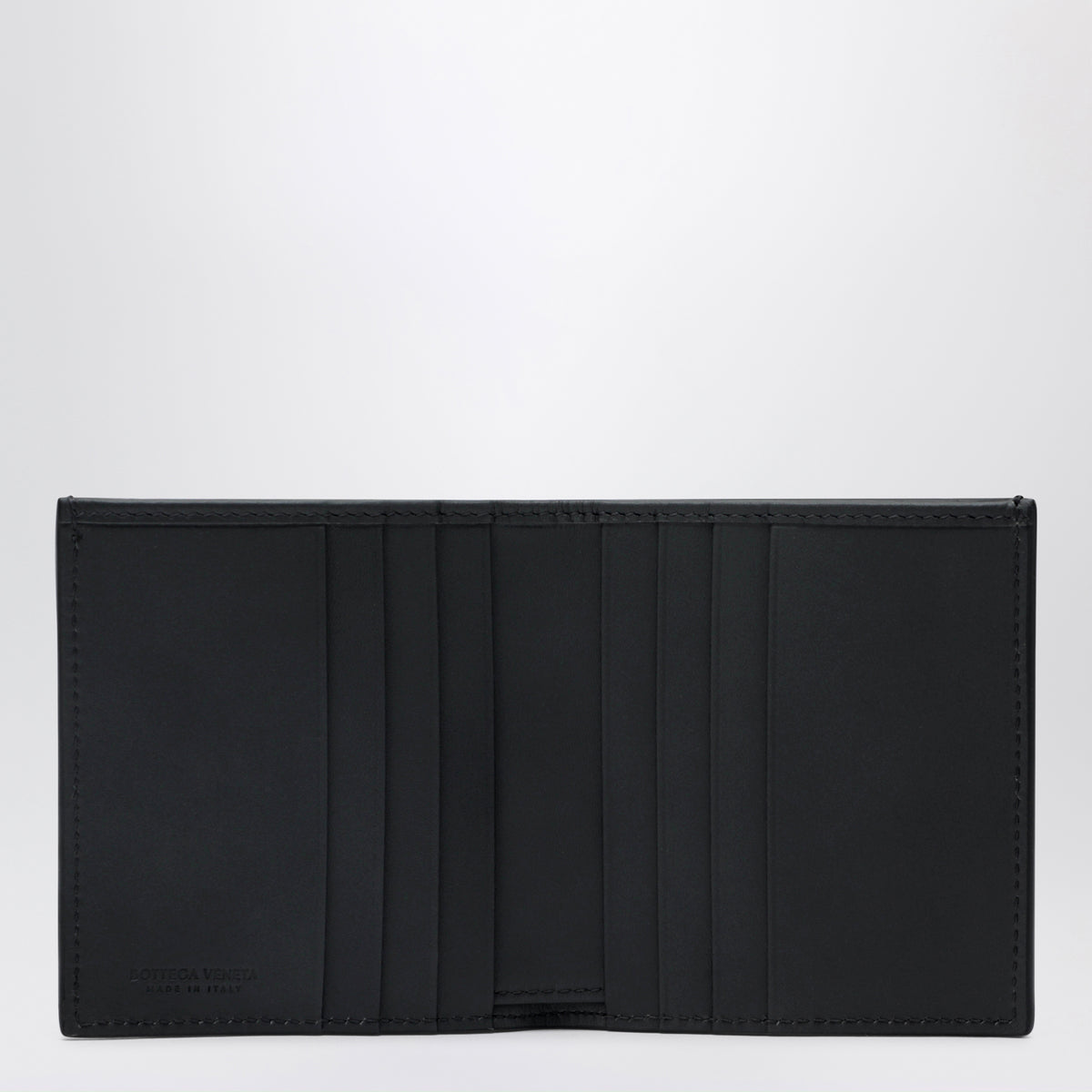 Slate bi-fold wallet in Intrecciato