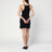 Schwarzes Minikleid aus Rippstrick