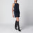 Miniabito a trapezio con cintura in twill navy