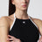 Jersey-Neckholder-Top aus Baumwolle in Schwarz