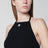 Robe longue dos nu en jersey de coton noir