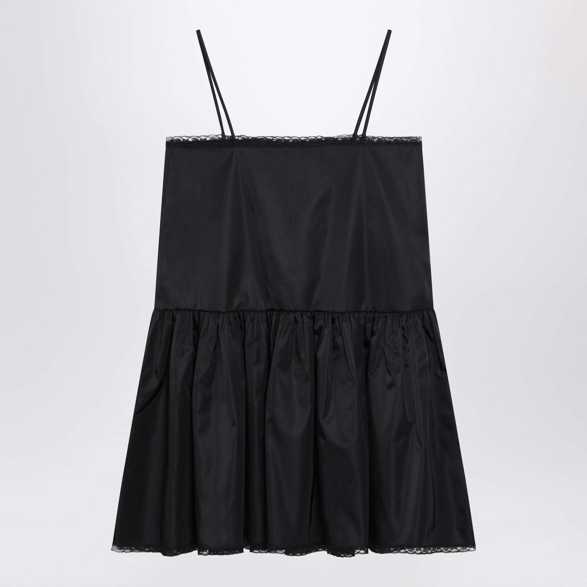 Prada Black mini dress in Re-Nylon and lace