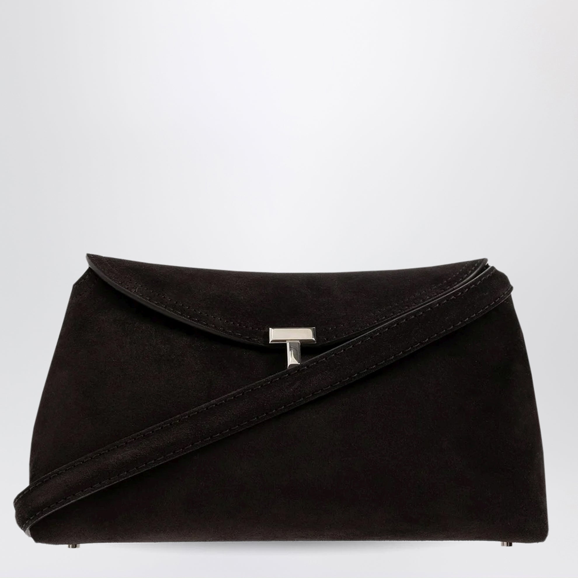 T-lock clutch brown Espresso in suede leather