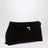 Clutch T-lock marrone Espresso in pelle scamosciata