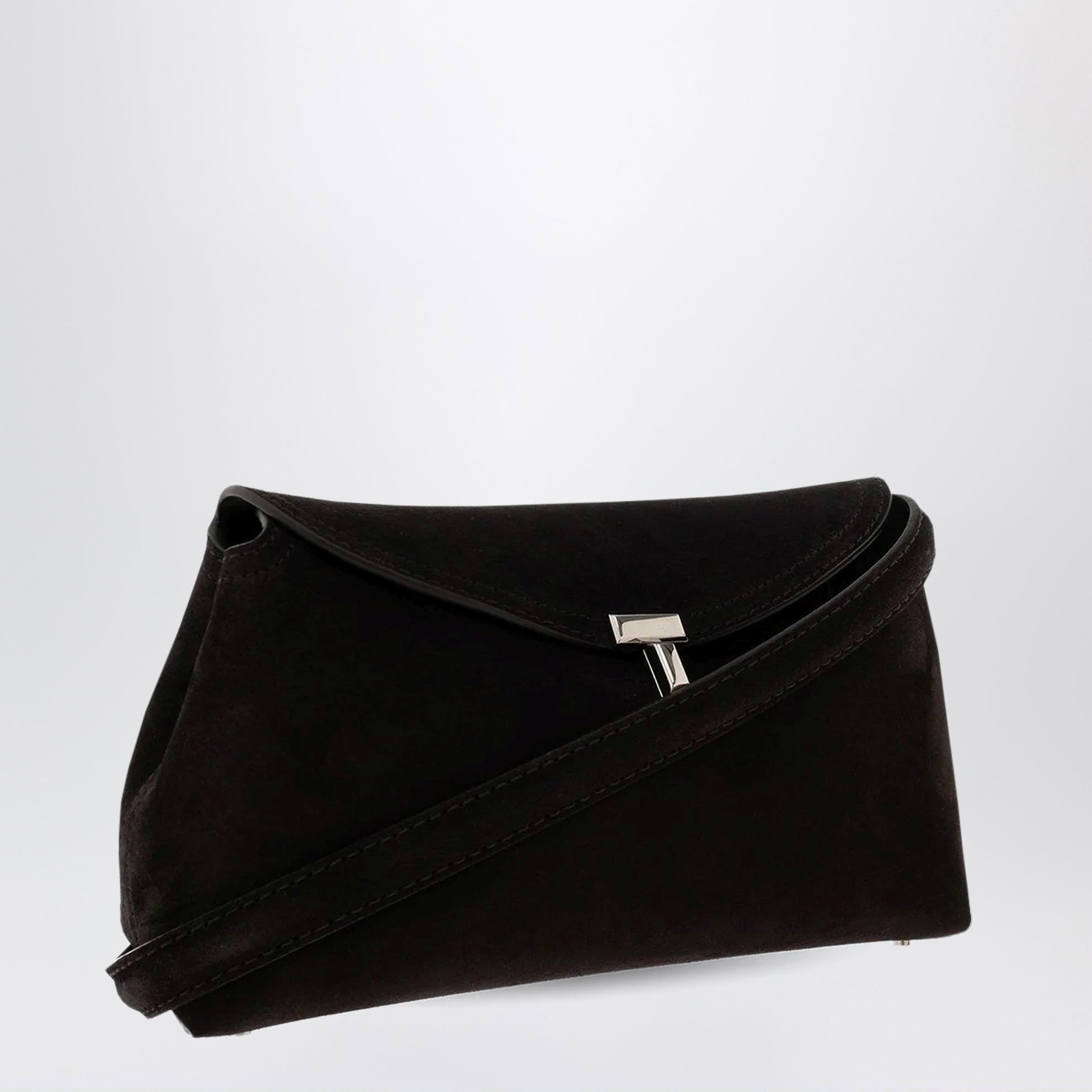 T-lock clutch brown Espresso in suede leather