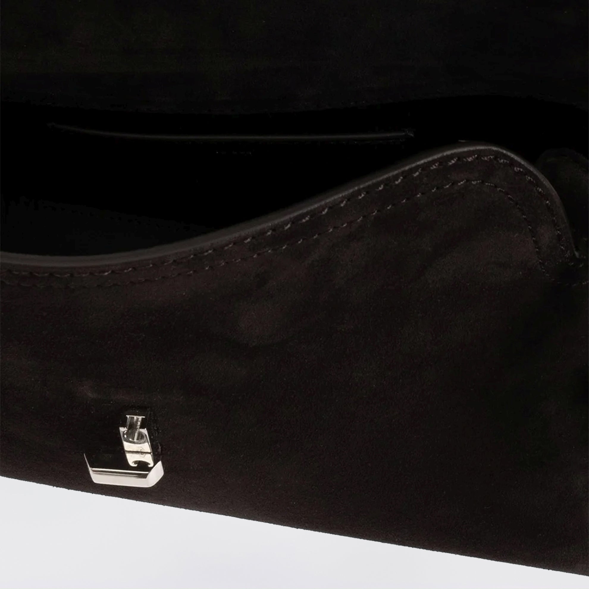 T-lock clutch brown Espresso in suede leather