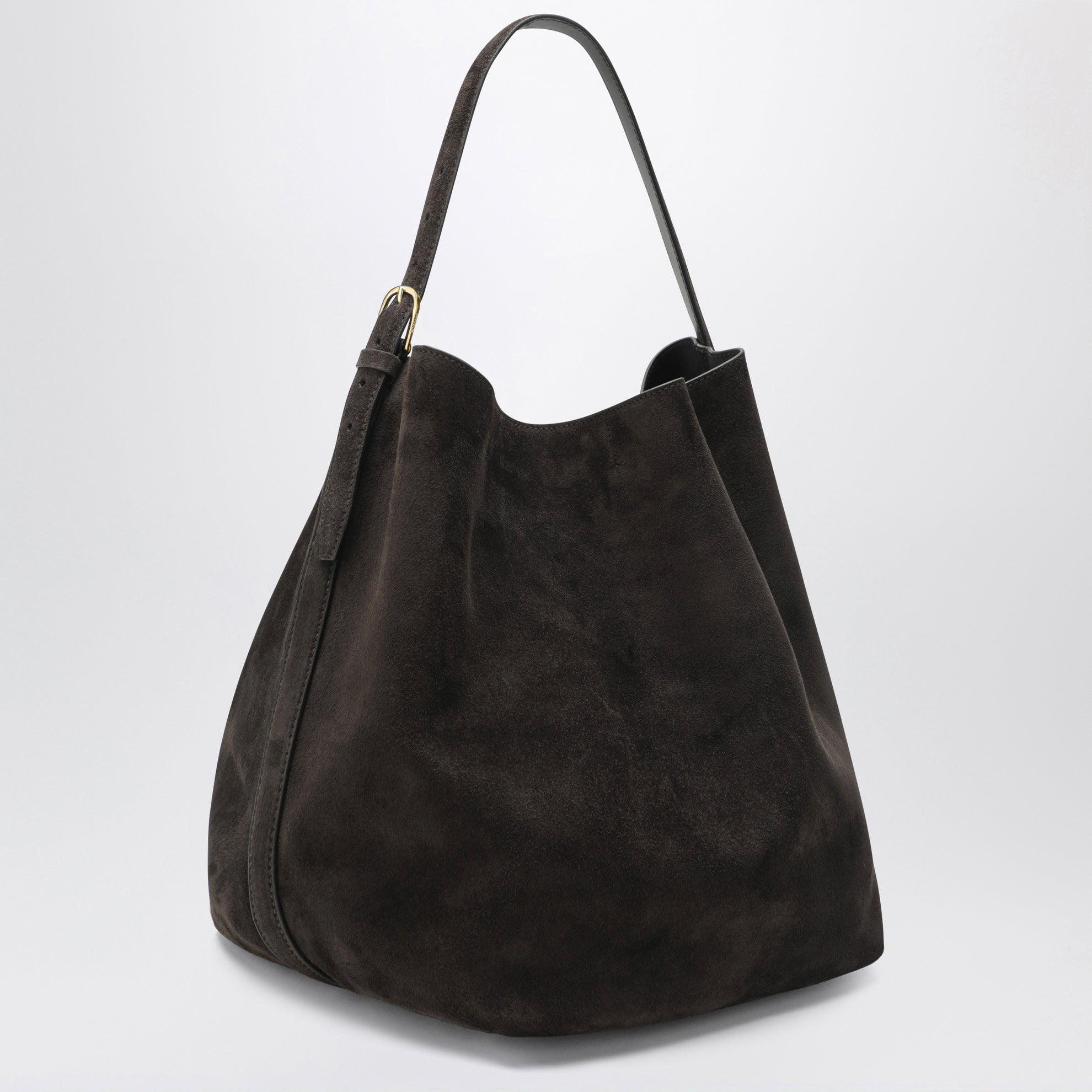 Sac fourre-tout couleur espresso en cuir suédé