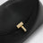 Pochette T-lock noire en cuir