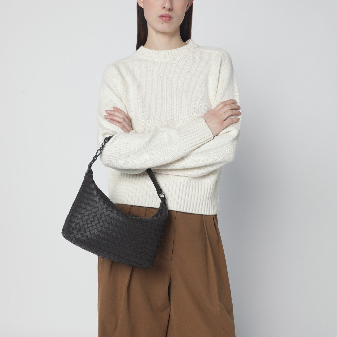 Sac Intrecciato marron Fondente