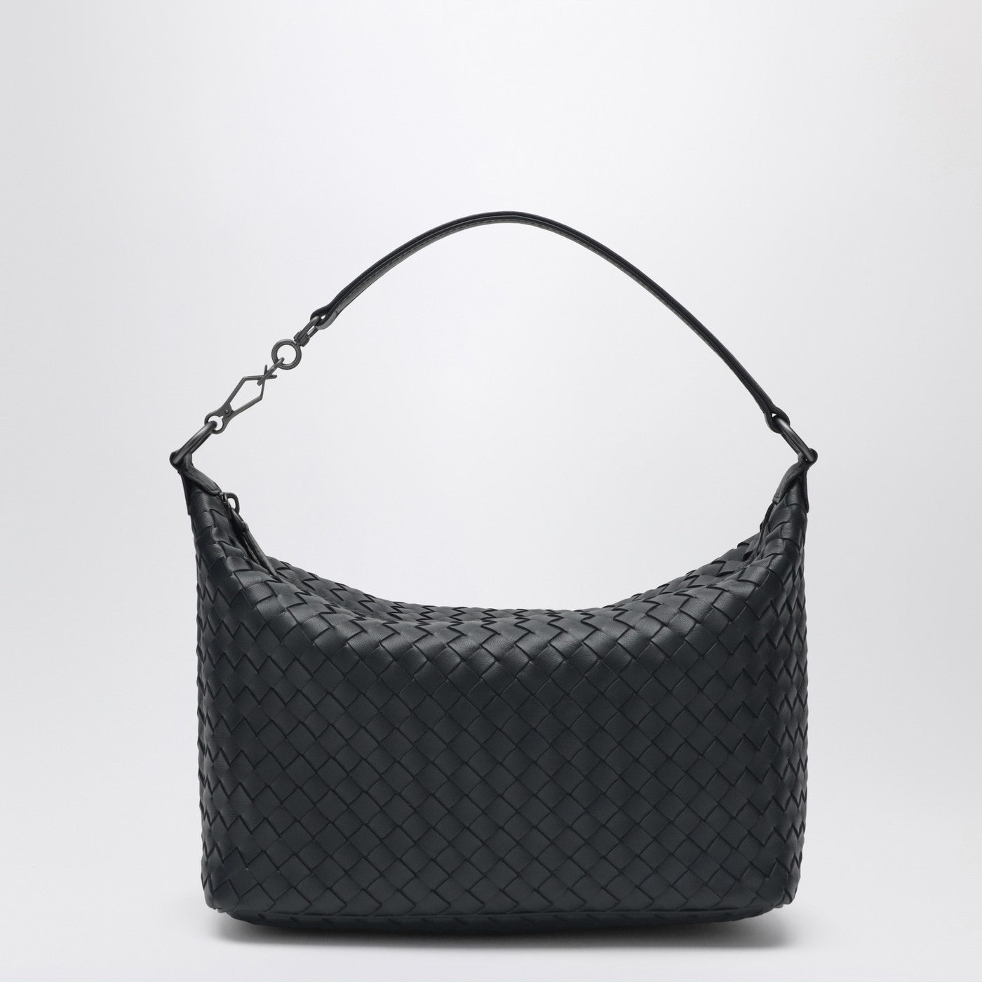 Schwarze Tasche aus Intrecciato-Leder