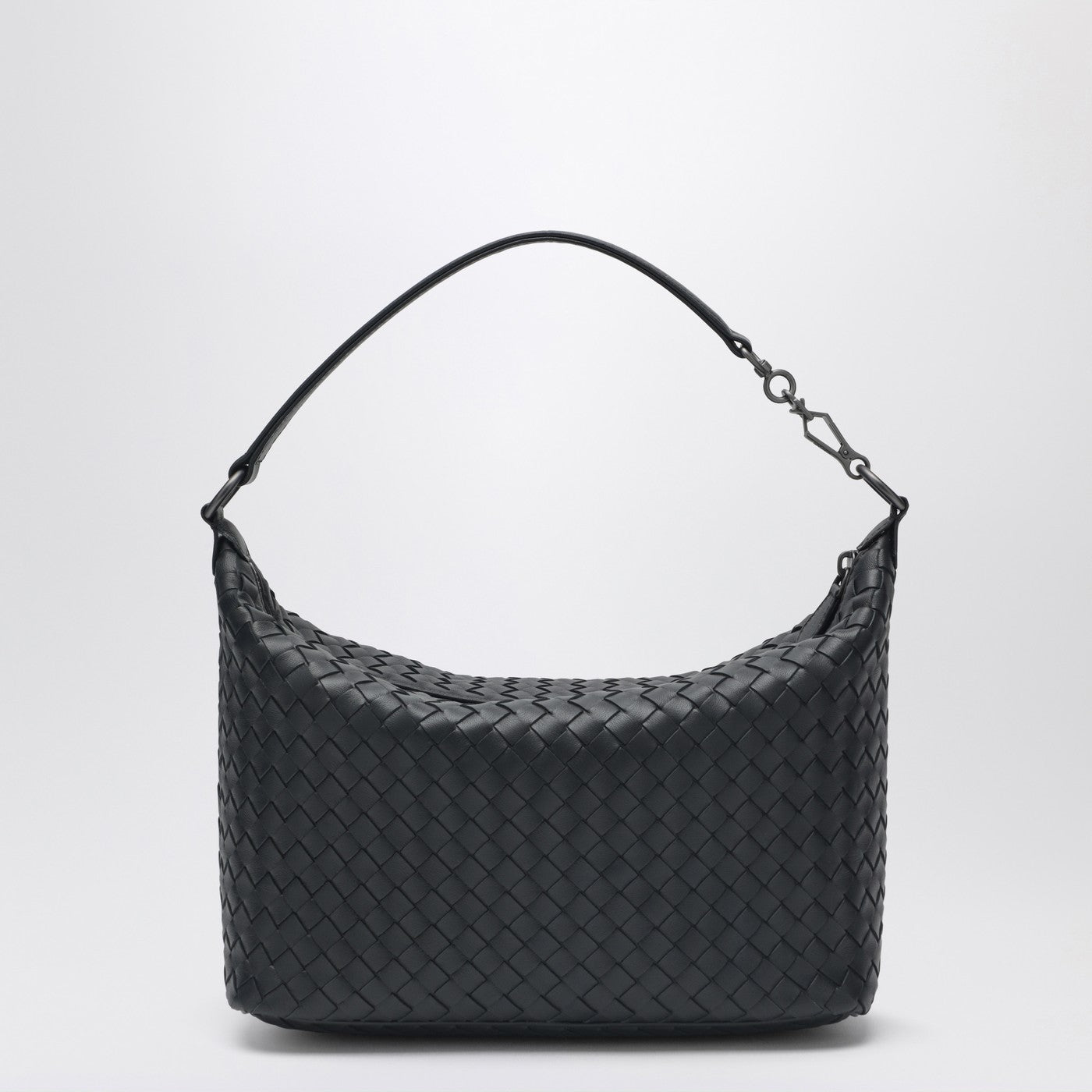 Schwarze Tasche aus Intrecciato-Leder