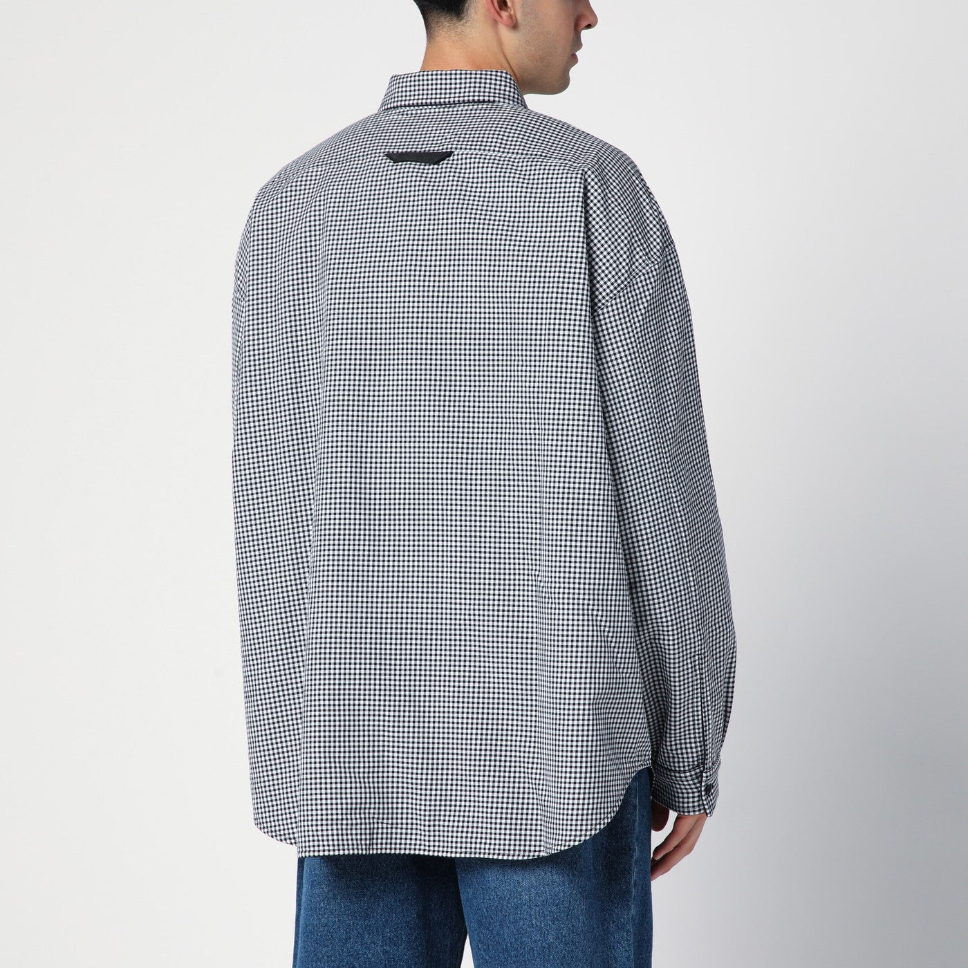Wool blend checked shirt