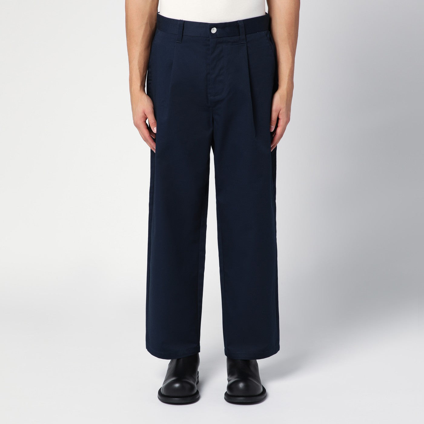 Pantalone blu navy in misto cotone