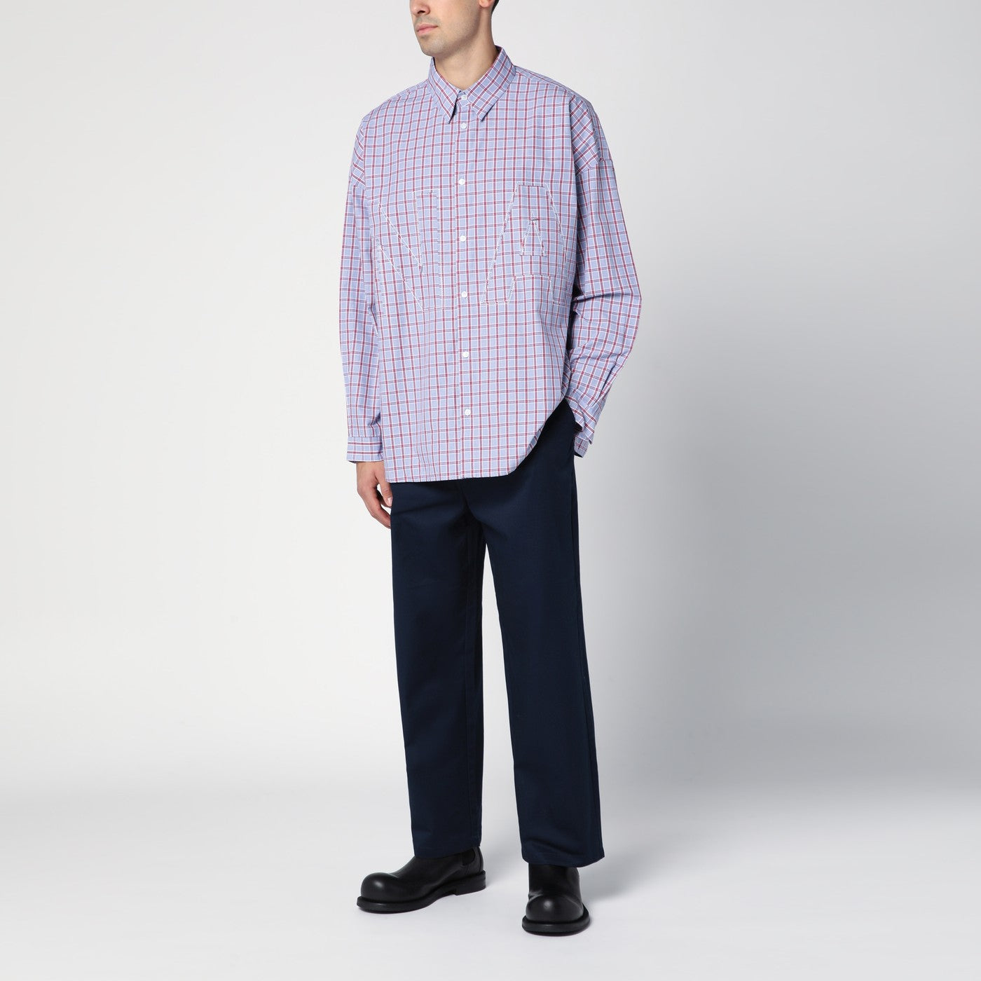 Pantalone blu navy in misto cotone