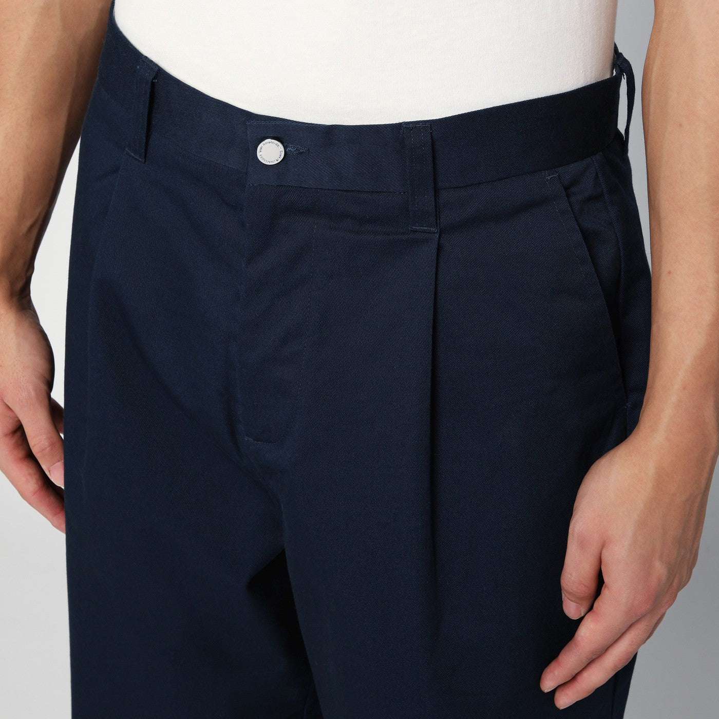 Pantalone blu navy in misto cotone