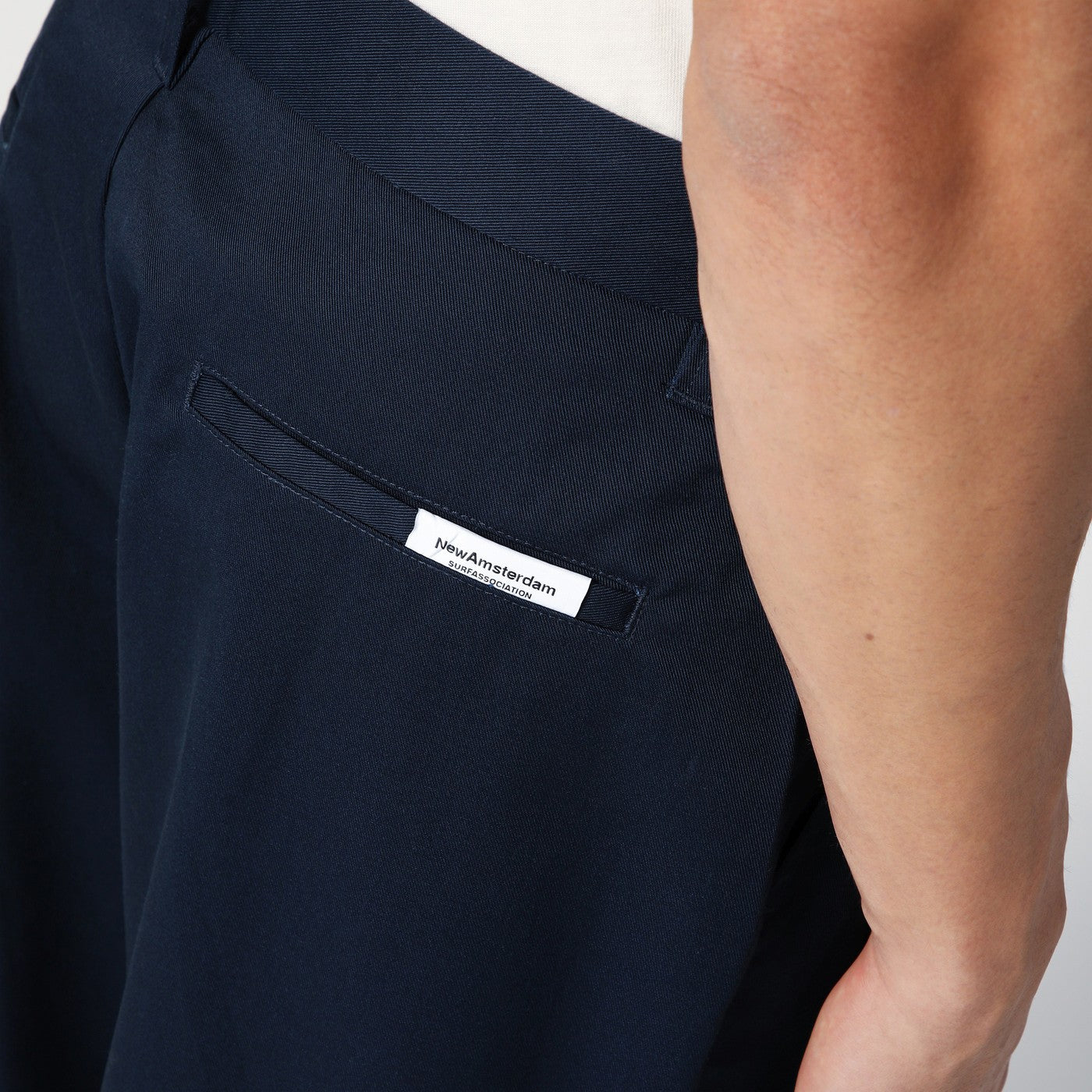 Pantalone blu navy in misto cotone