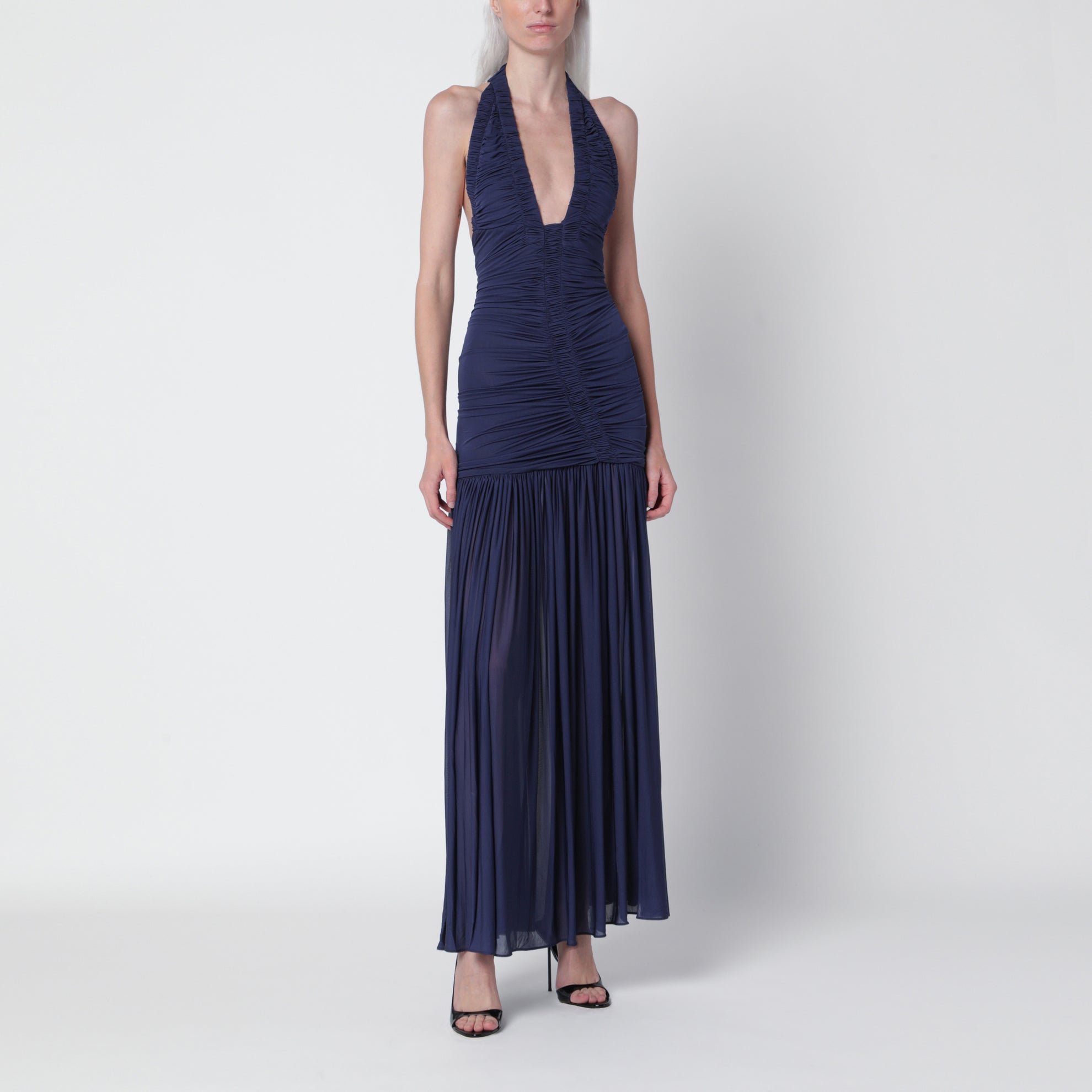 Langes Kleid Orion in Ink aus Rayon und Polyester