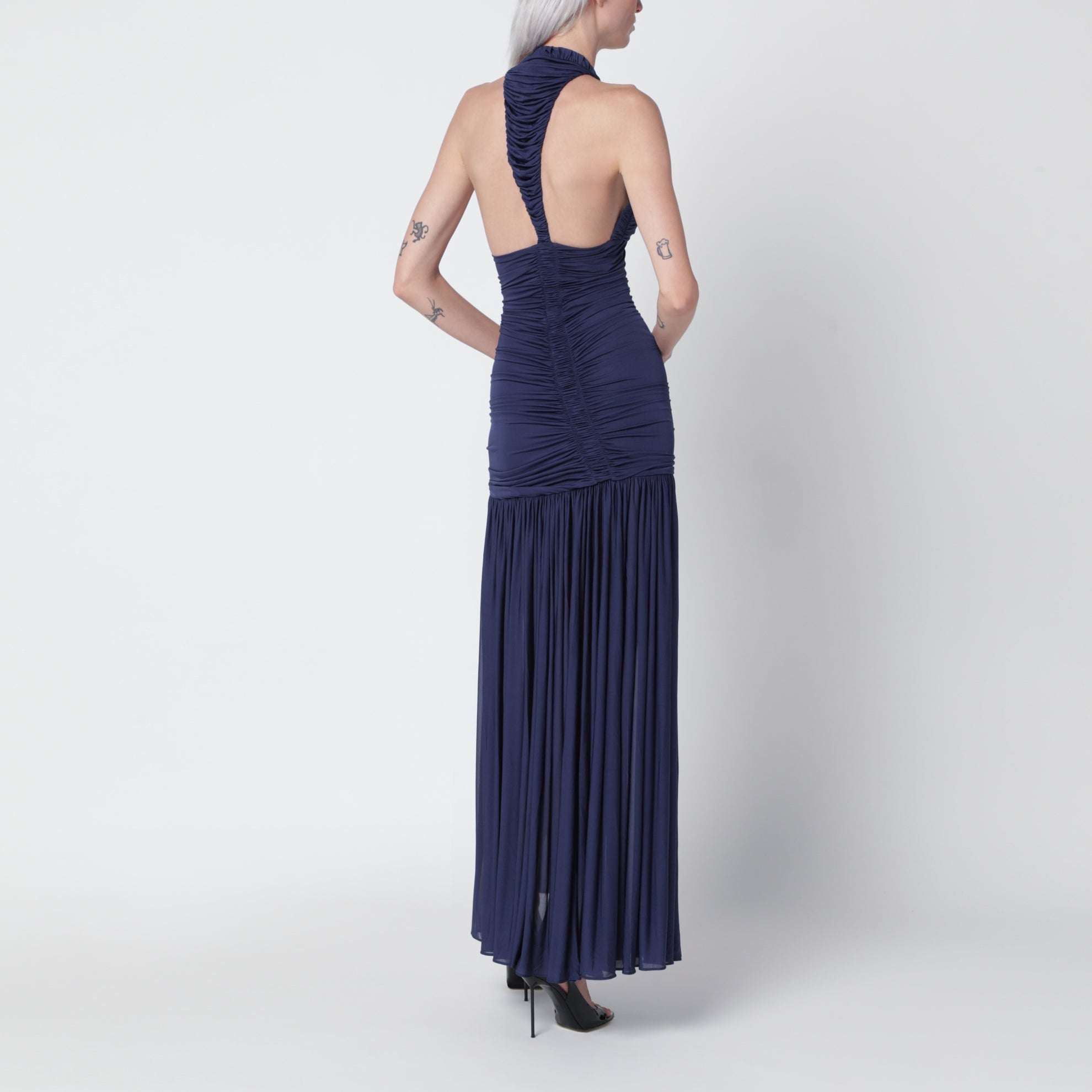 Langes Kleid Orion in Ink aus Rayon und Polyester