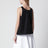 Top in Re-Nylon nero con triangolo logo
