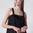Top in Re-Nylon nero con triangolo logo