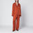 Pantalon de pyjama Monogram en soie terracotta