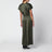 Robe en viscose vert foncé à taille basse