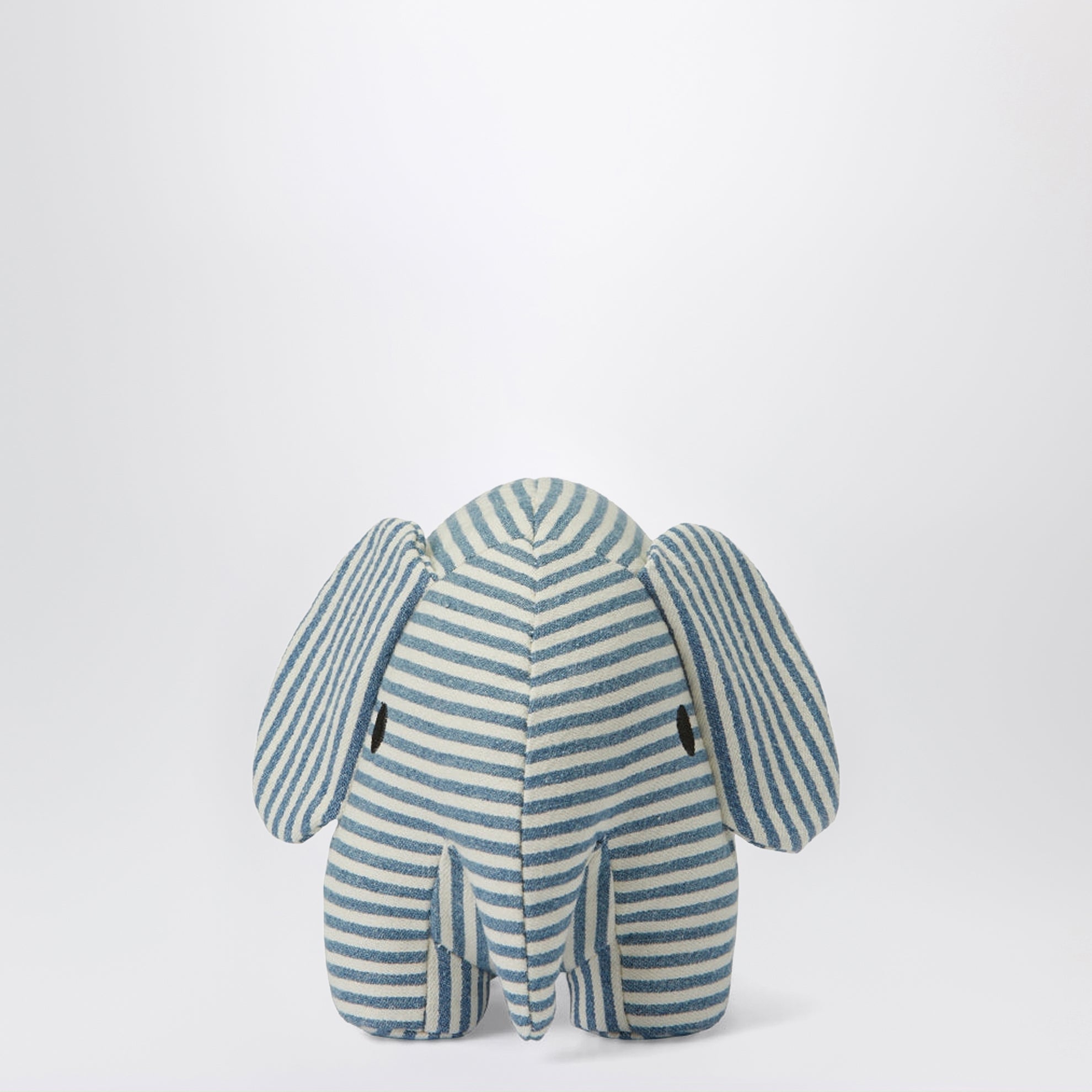 Elephant plush toy in striped denim 23 CM