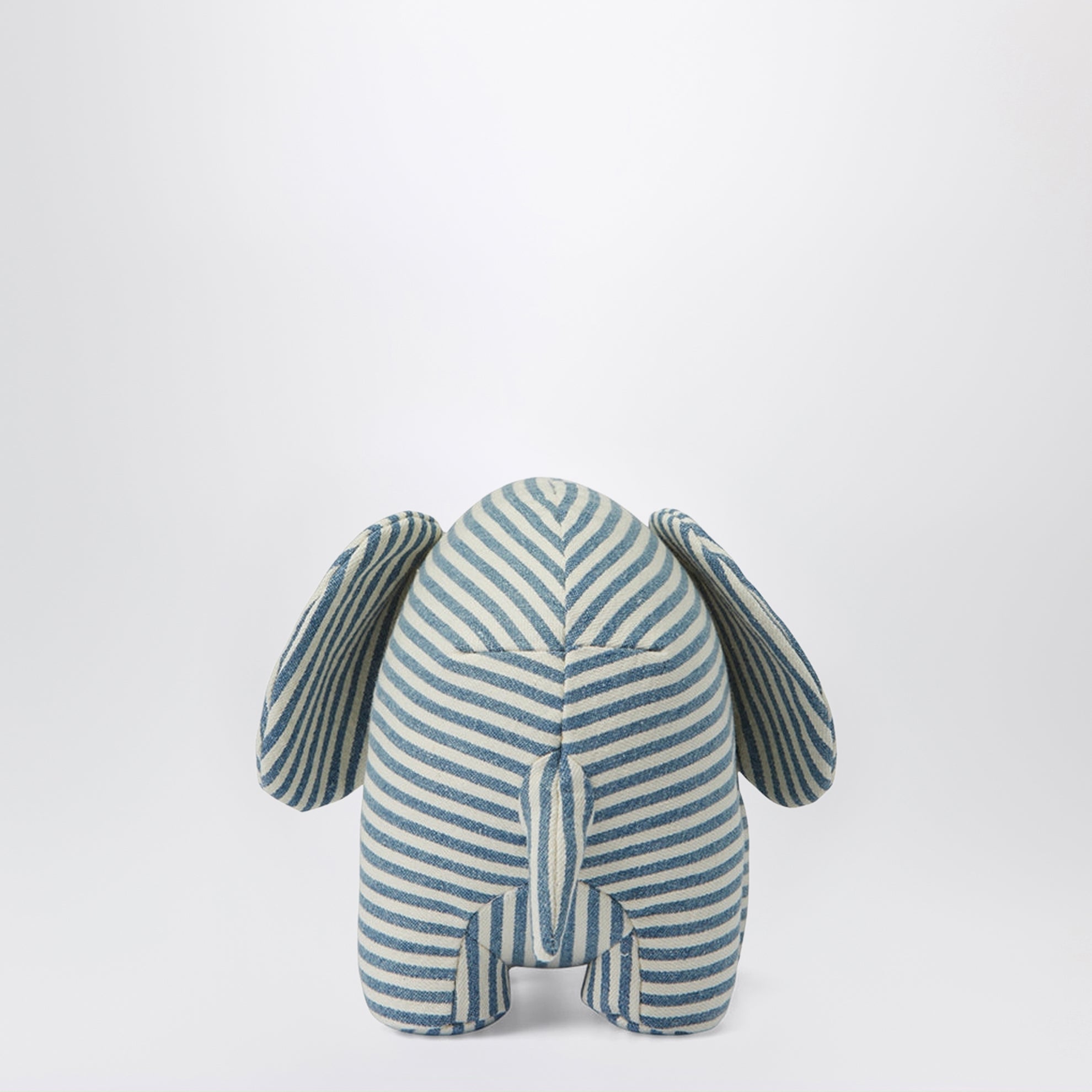 Elephant plush toy in striped denim 23 CM