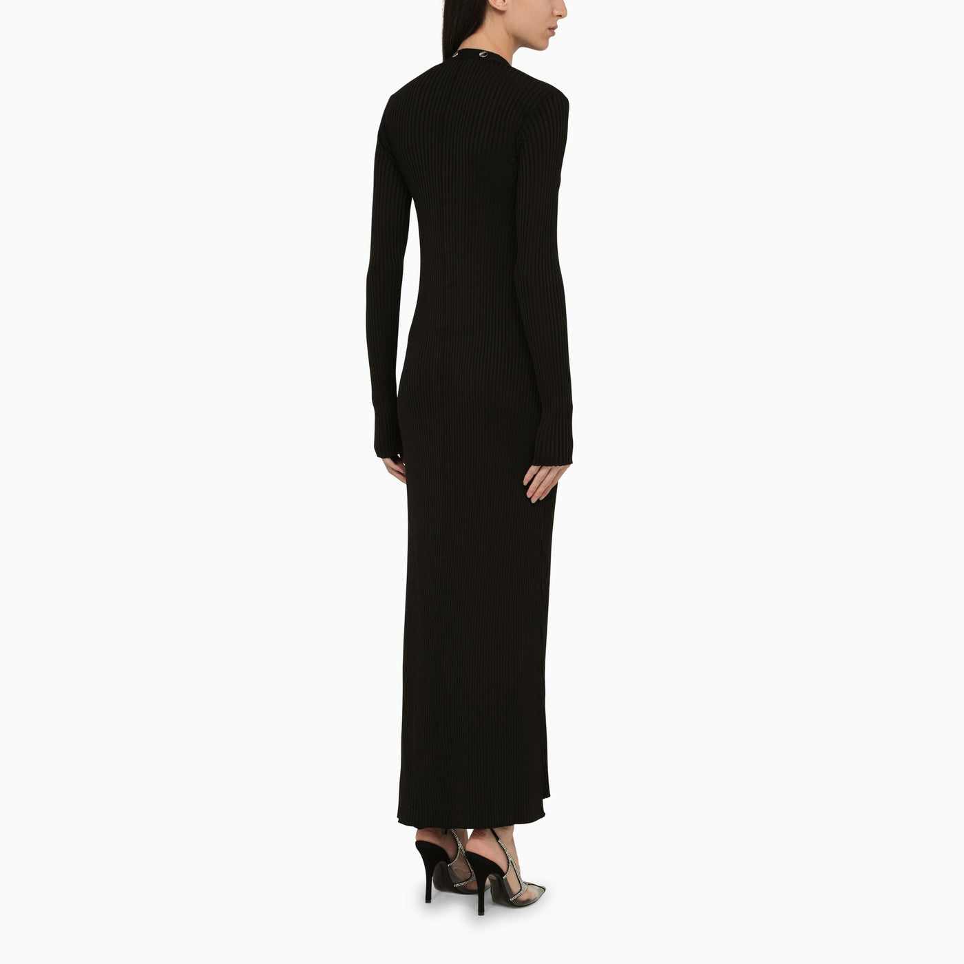 Black viscose long cardigan