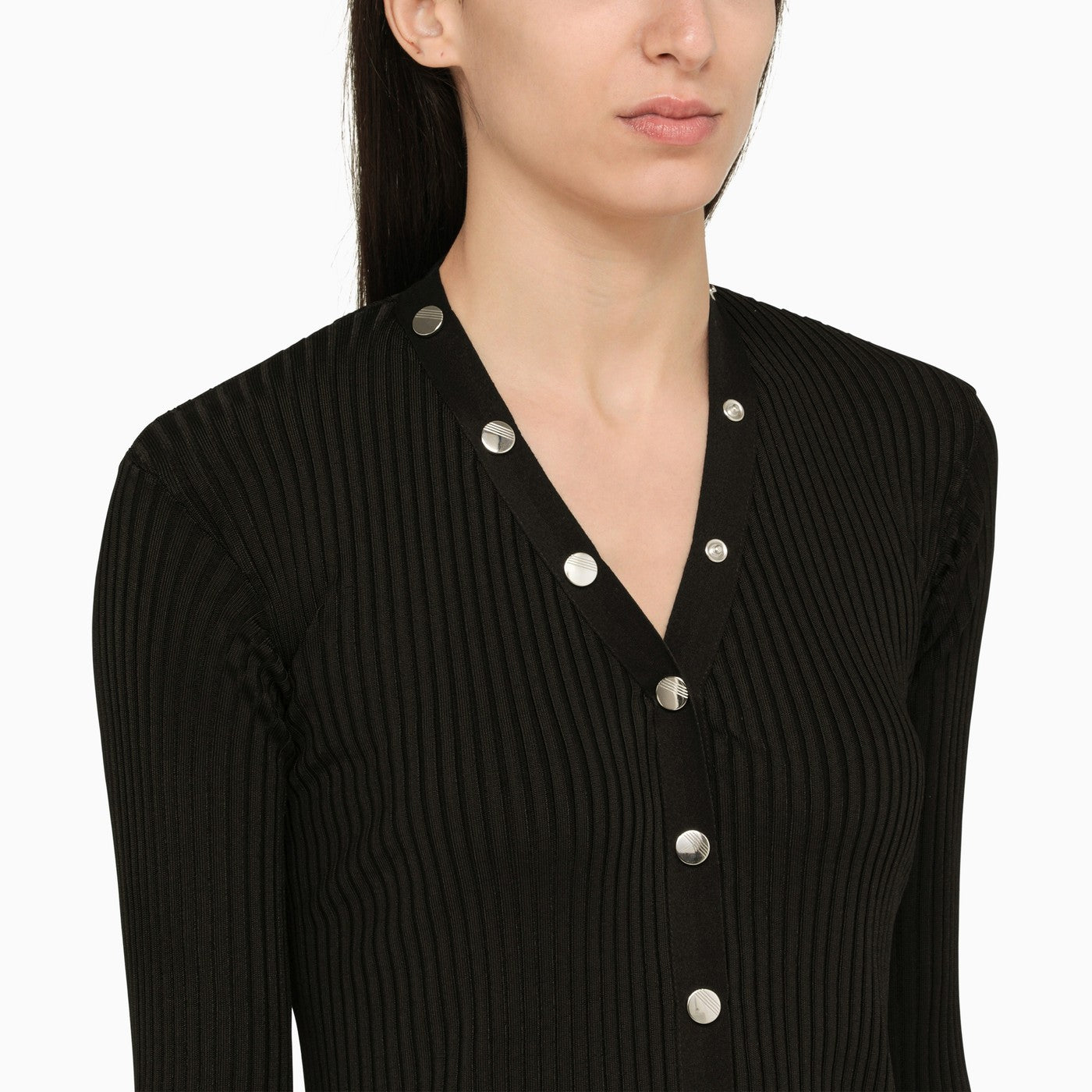 Black viscose long cardigan
