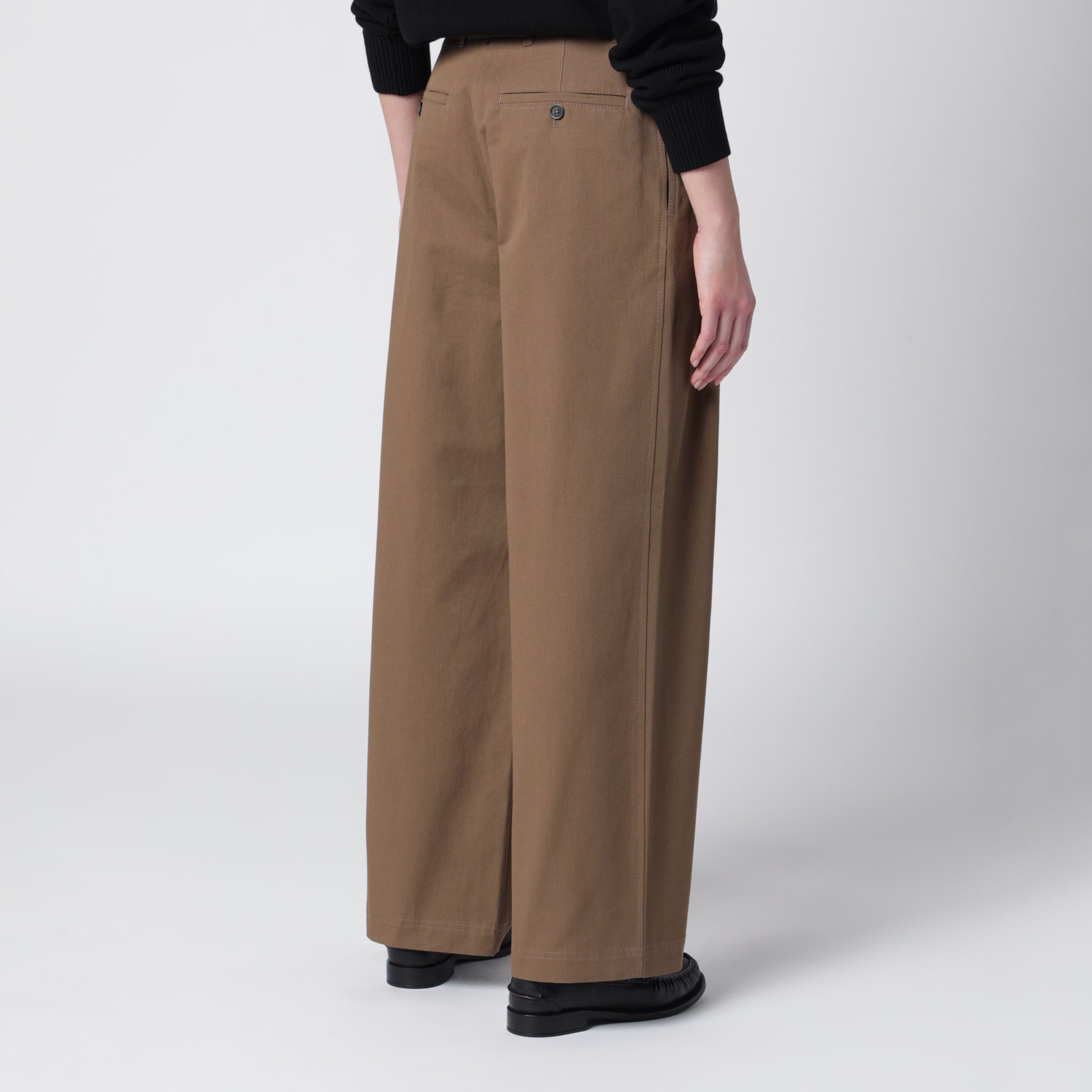 Hazelnut cotton trousers