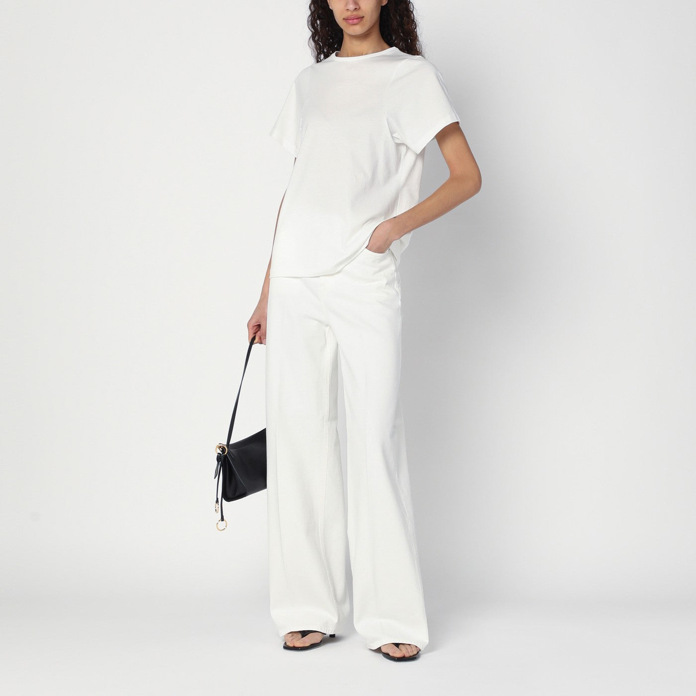 Pantalone bianco in cotone organico