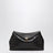 Brown T-lock clutch in crocodile-embossed leather