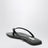 Crocodile-effect leather flip-flops in green