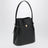 Schwarze Bucket Bag aus Leder mit Riemen