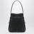 Schwarze Bucket Bag aus Leder mit Riemen