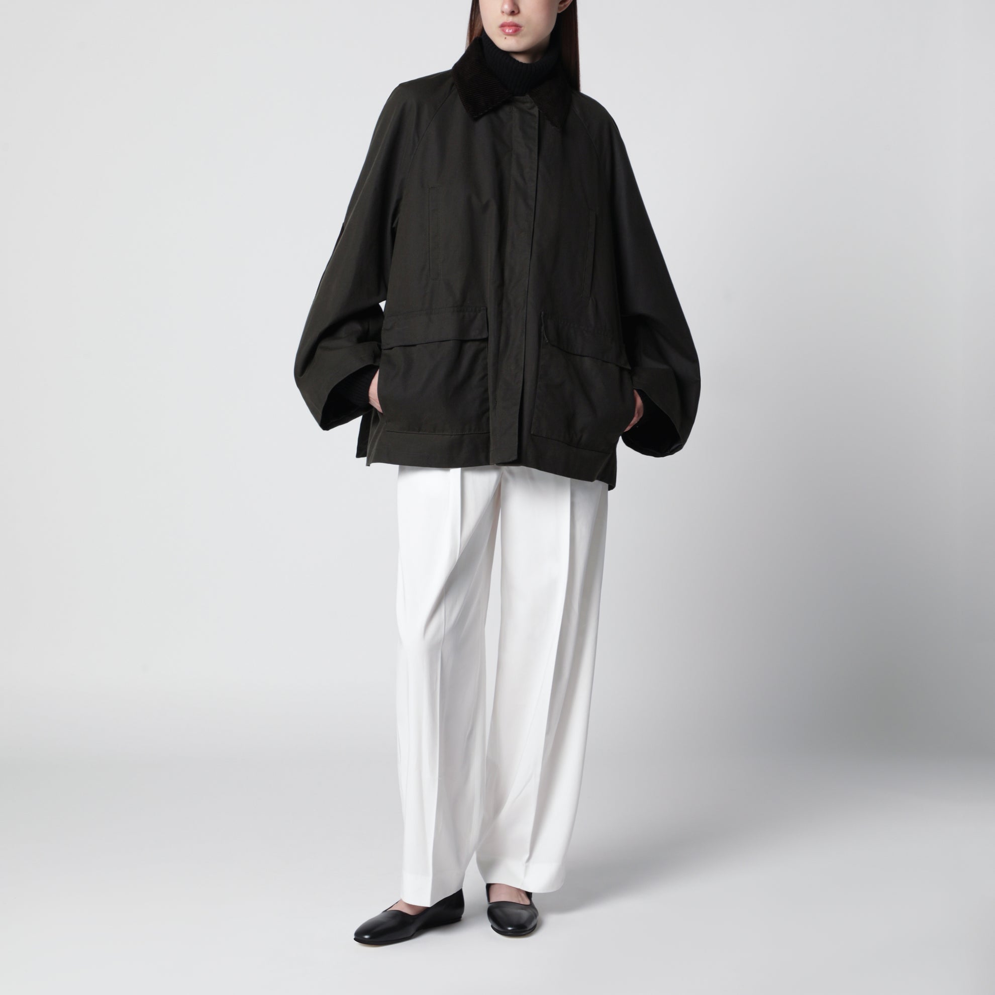 Veste de campagne vert forêt en coton ciré