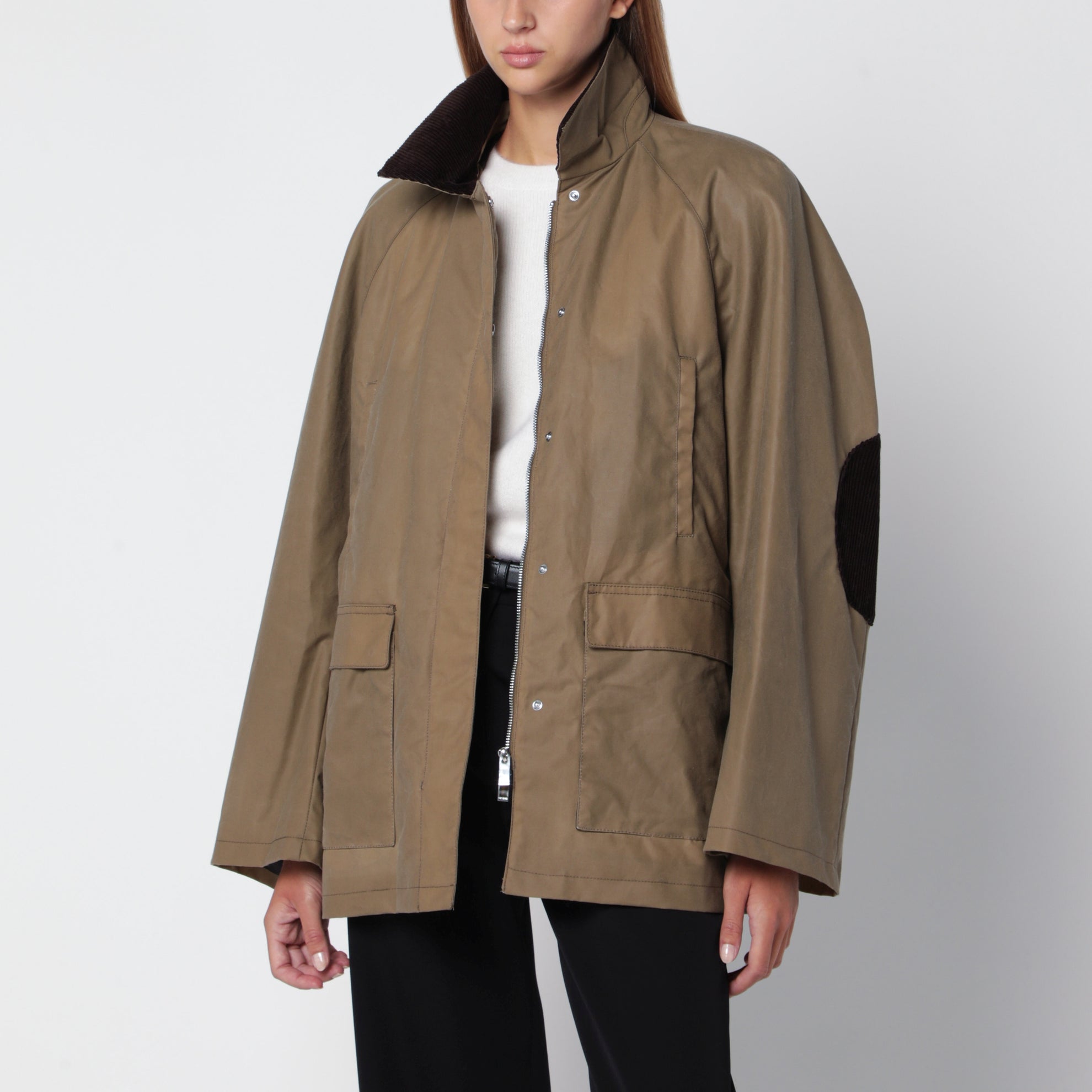Desert beige waxed cotton country jacket