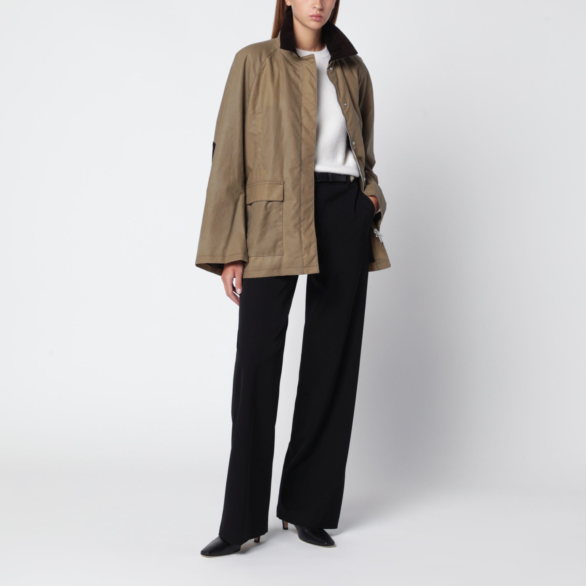 Desert beige waxed cotton country jacket
