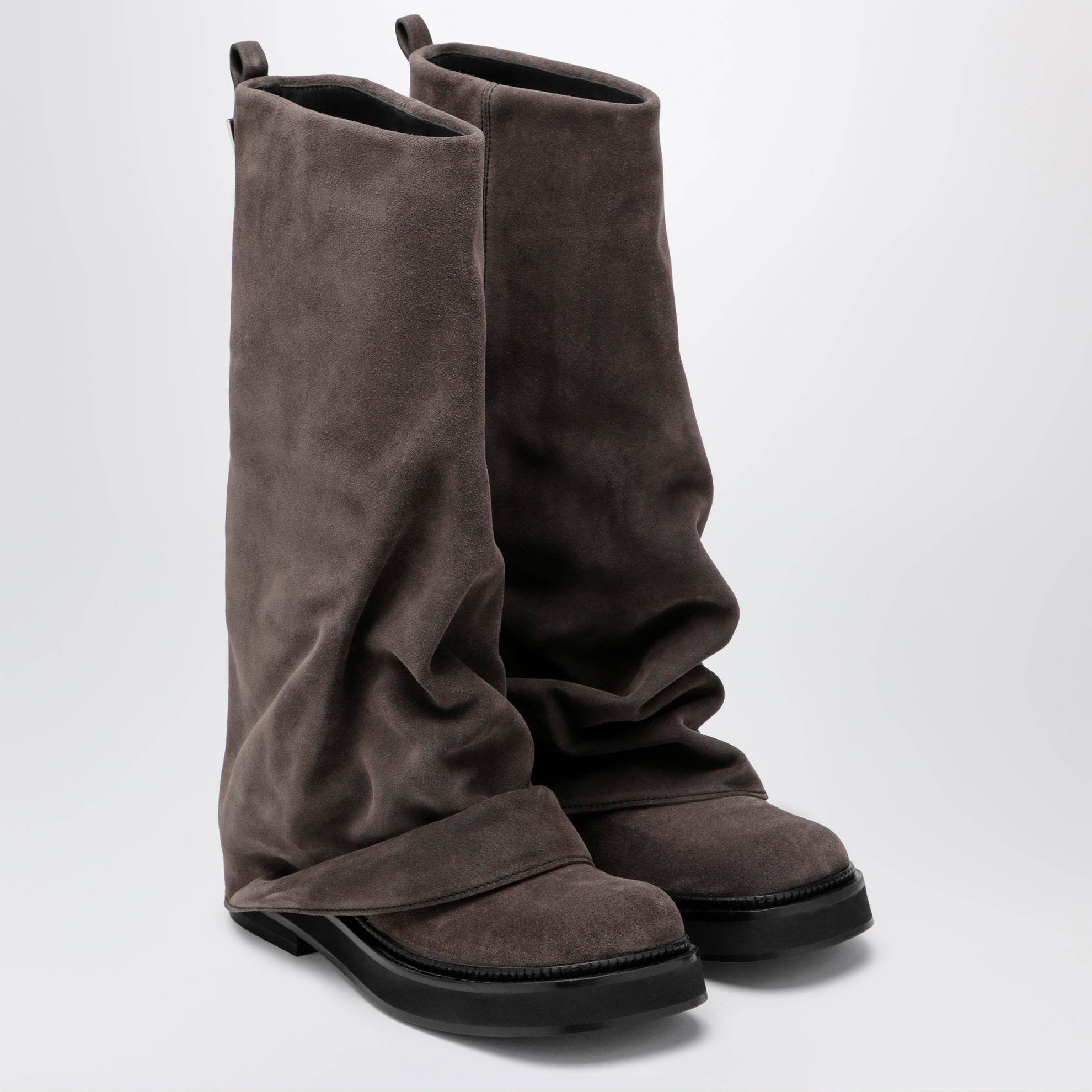 Stivali combat Robin in camoscio grigio scuro