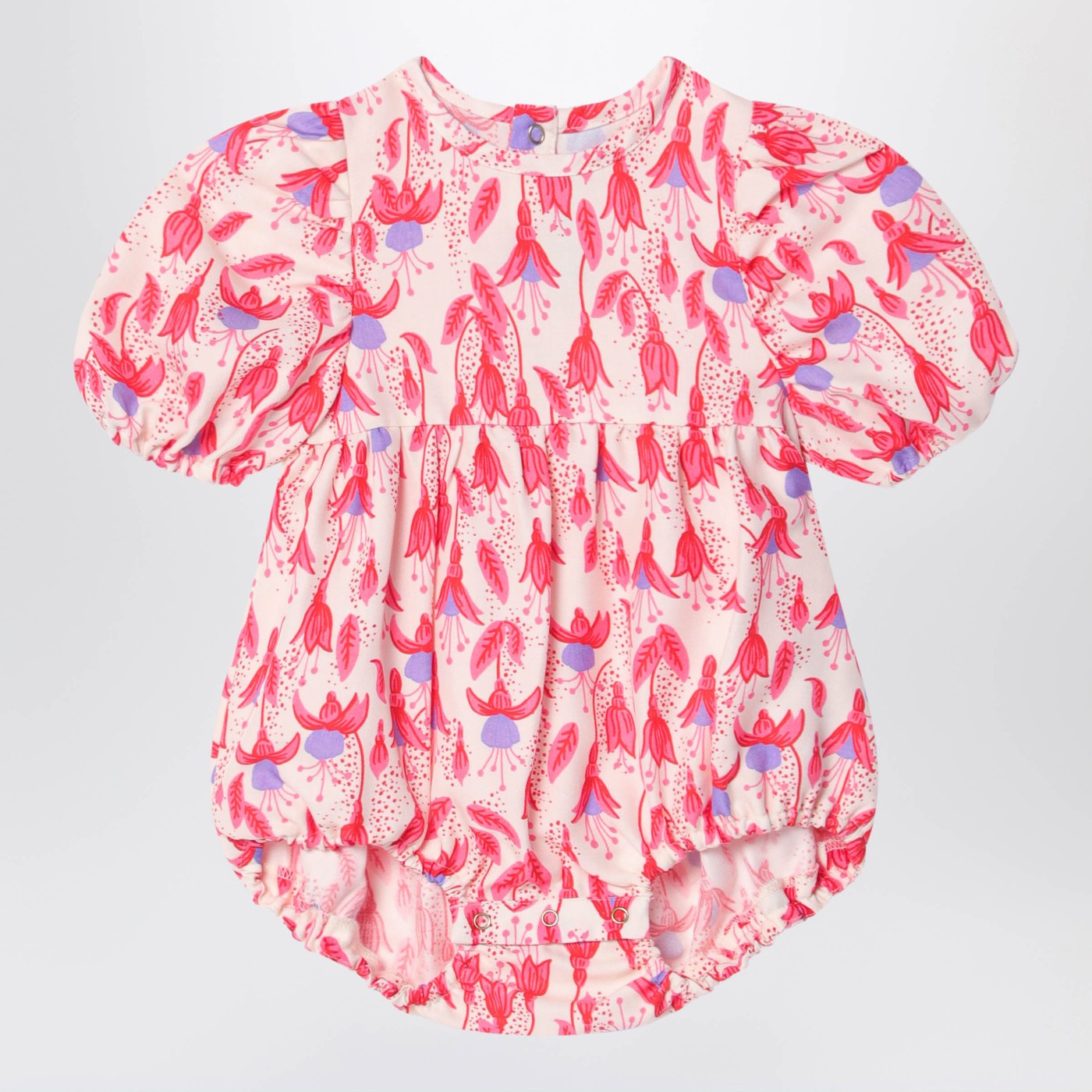Body con fantasia rossa in cotone organico