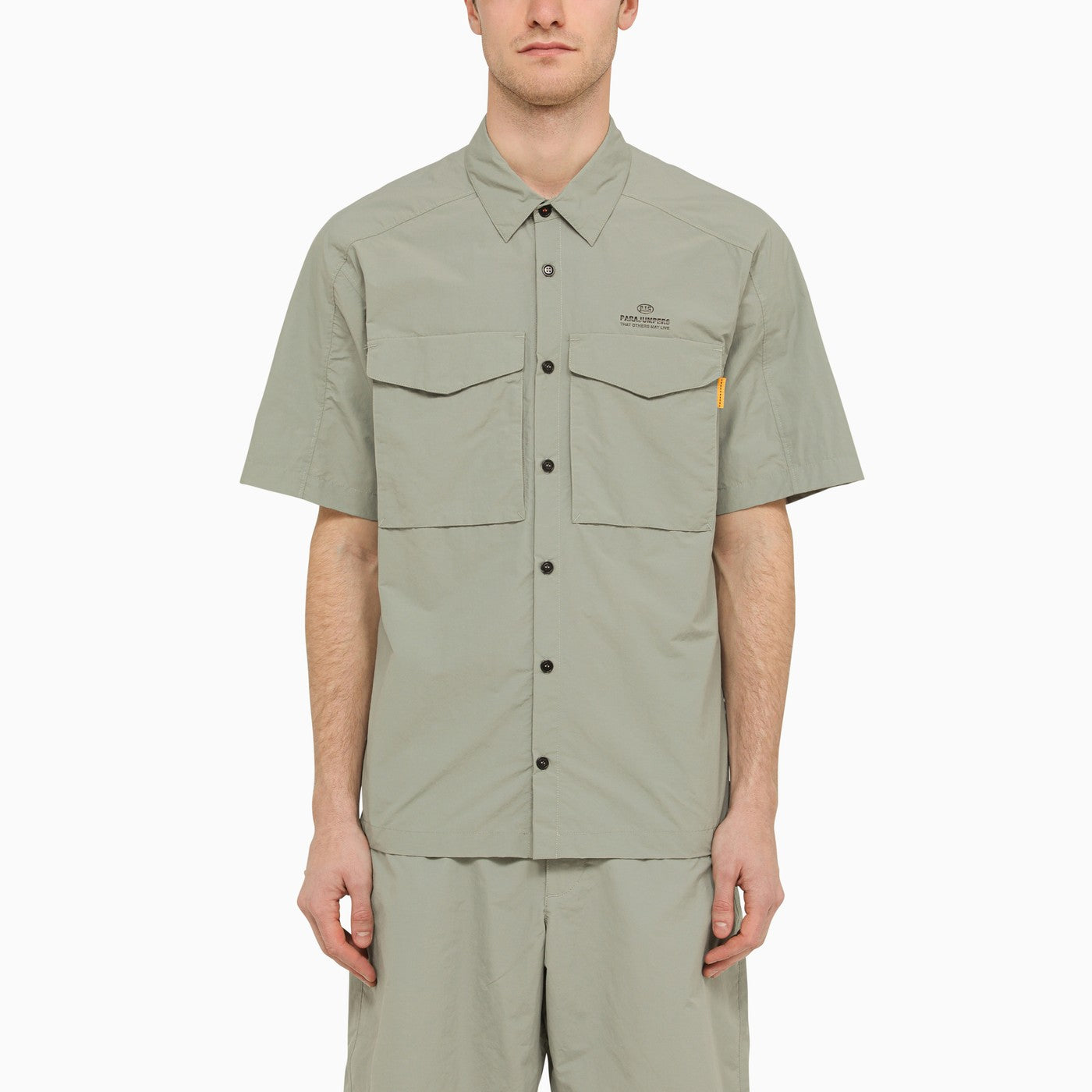 Schattengraues Hemd Pete aus Nylon und Baumwolle