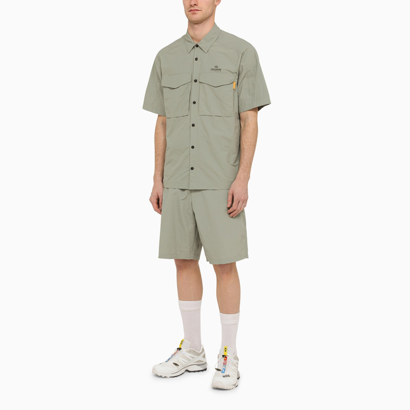 Schattengraues Hemd Pete aus Nylon und Baumwolle