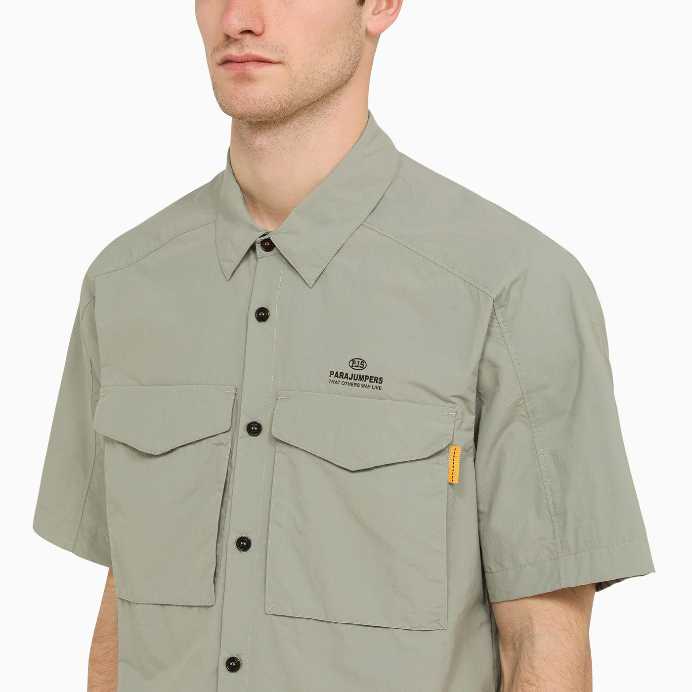 Schattengraues Hemd Pete aus Nylon und Baumwolle