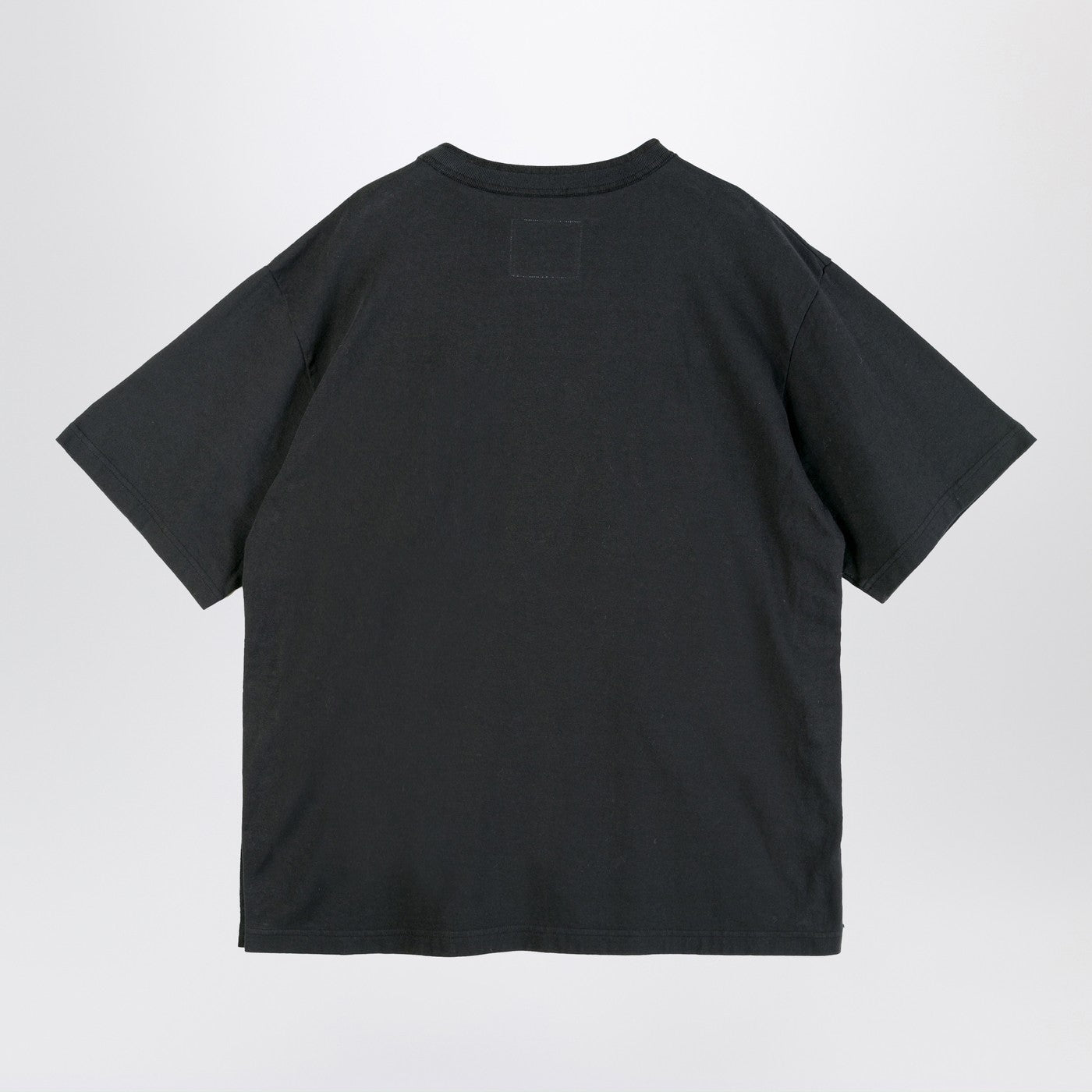 T-shirt en coton noir avec patch logo
