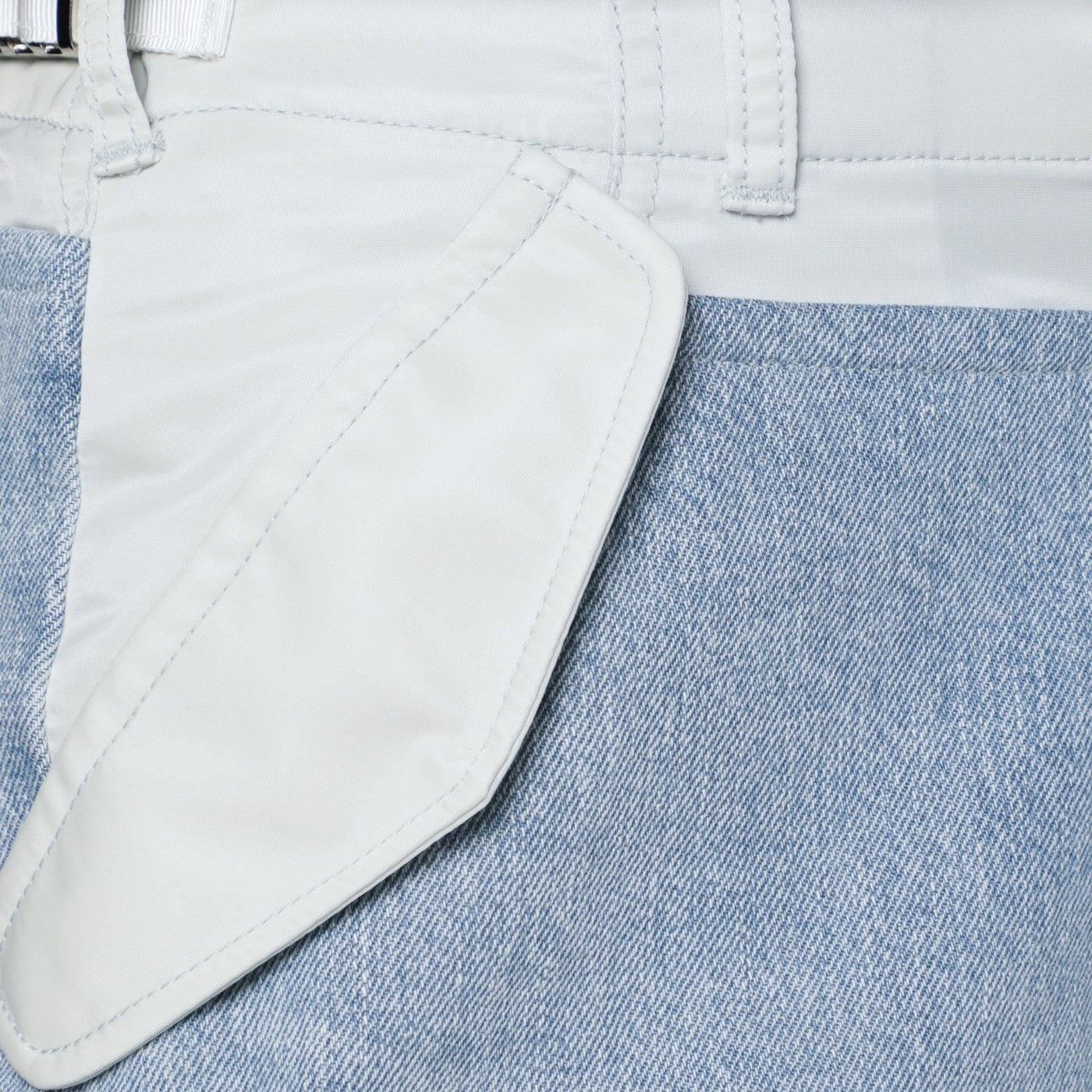 Jeans bimateriale blu/grigio chiaro