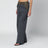 Grey/khaki pinstripe bi-material trousers