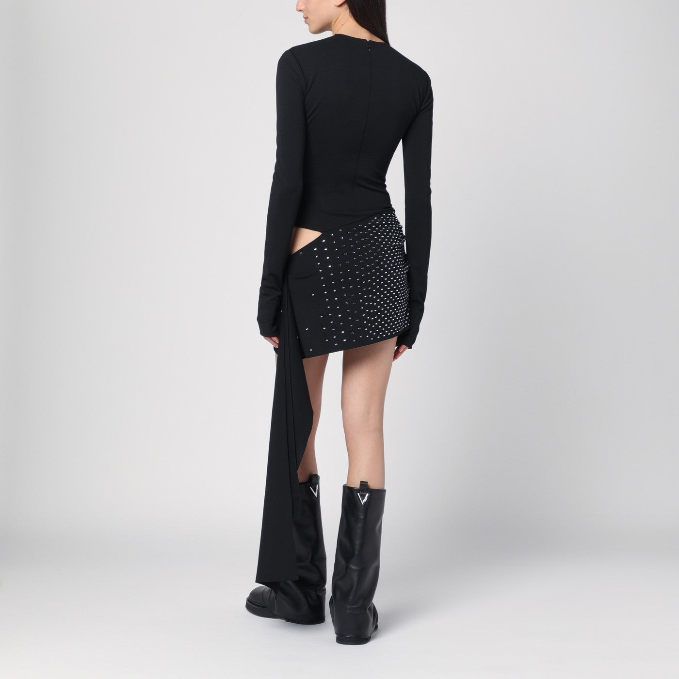 Mini robe noire avec thermostrass